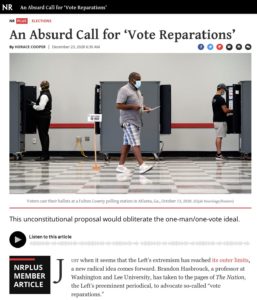 Vote Reparations: “Really Insidious”