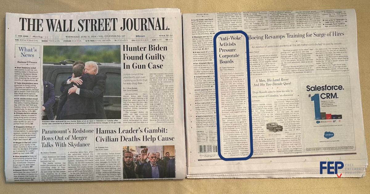 Wall Street Journal Front Page Features National Center Activism